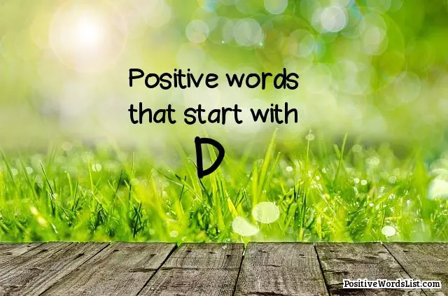 positive descriptive words that start with d