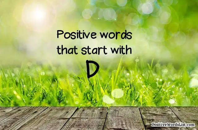 Positive Words That Start With D