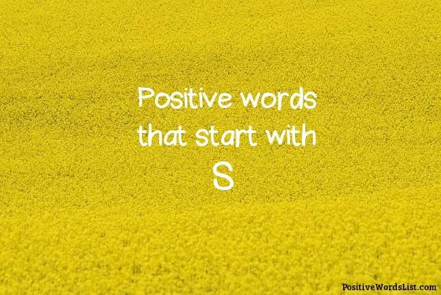 Positive Words That Start With S